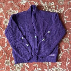 Taylor Swift Speak Now TV Purple Cable Knit Women's Cardigan Sweater MD/LG